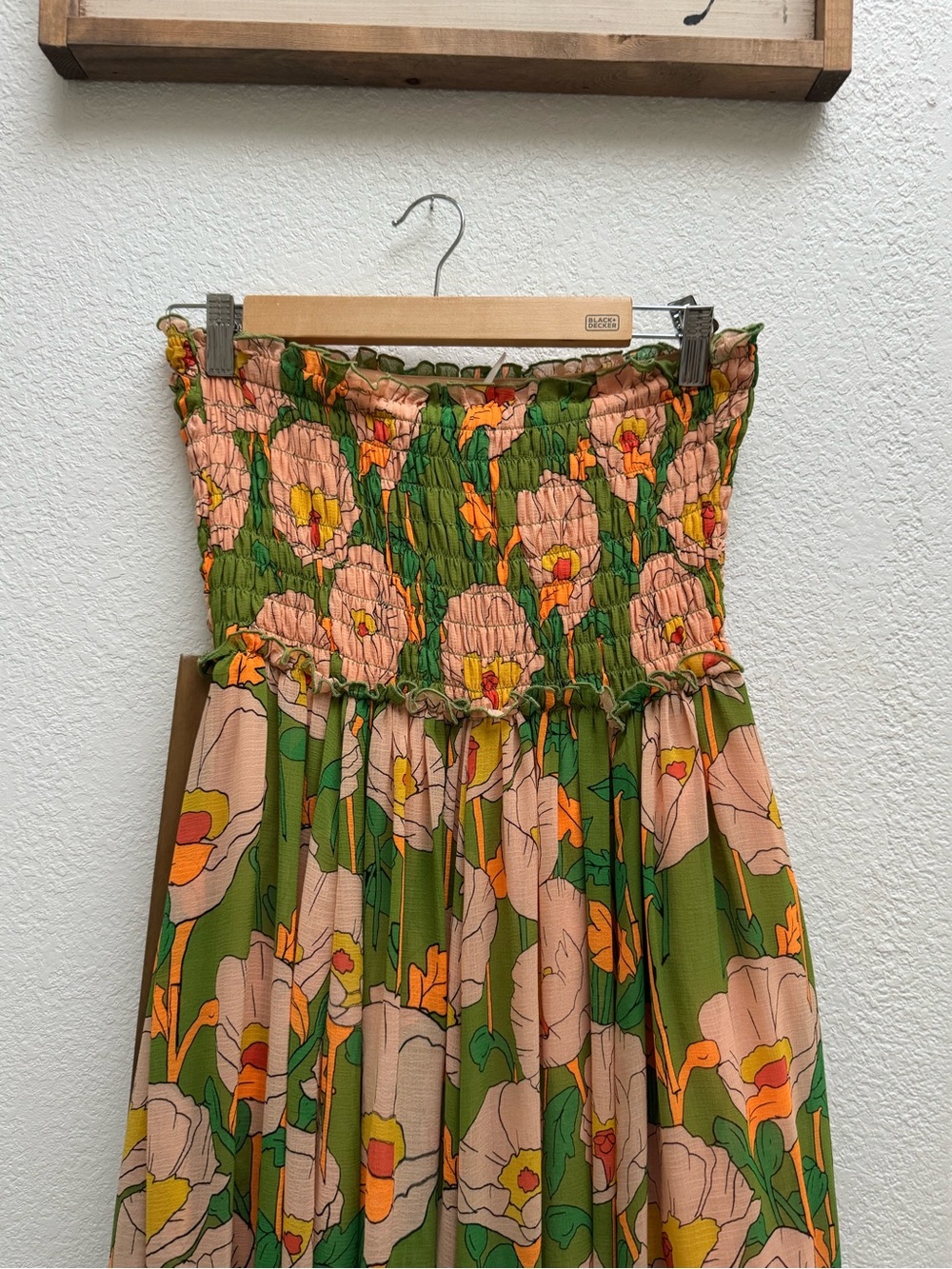 Free People Vibrant Green Floral Strapless Wide-Leg Jumpsuit - Picture 11 of 12